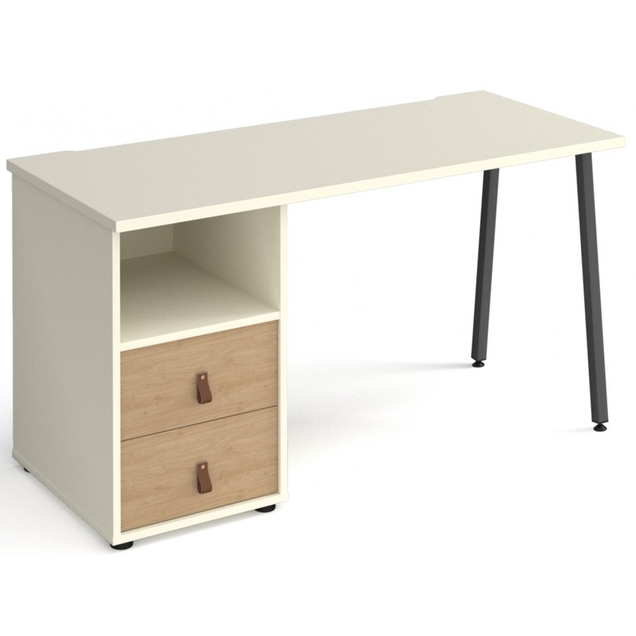 Sparta Straight A Frame Desk With Pedestal 